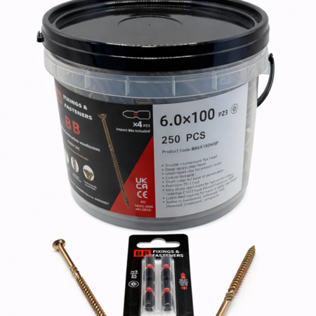 BB Torpedo Construction Woodscrews - POZI DRIVE